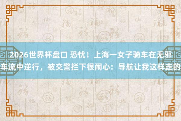 2026世界杯盘口 恐忧!上海一女子骑车在无邪车流中逆行,被交警拦下很闹心:导航让我这样走的