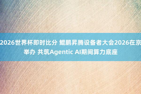 2026世界杯即时比分 鲲鹏昇腾设备者大会2026在京举办 共筑Agentic AI期间算力底座