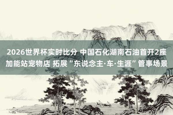 2026世界杯实时比分 中国石化湖南石油首开2座加能站宠物店 拓展“东说念主·车·生涯”管事场景