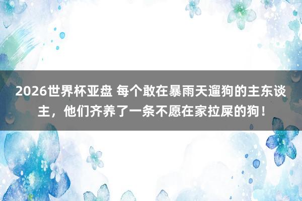 2026世界杯亚盘 每个敢在暴雨天遛狗的主东谈主,他们齐养了一条不愿在家拉屎的狗!