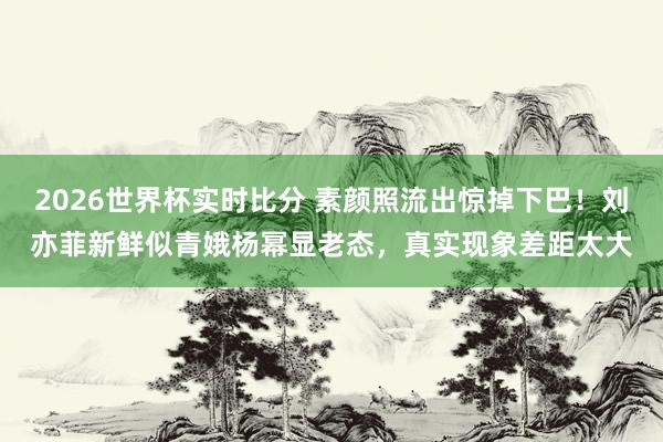 2026世界杯实时比分 素颜照流出惊掉下巴!刘亦菲新鲜似青娥杨幂显老态,真实现象差距太大