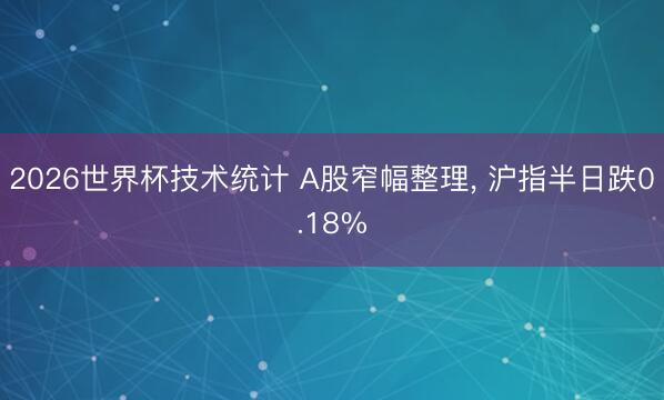 2026世界杯技术统计 A股窄幅整理， 沪指半日跌0.18%